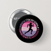 Running Mindset - Girly Runner Endurner Quote Button (Vorne & Hinten)