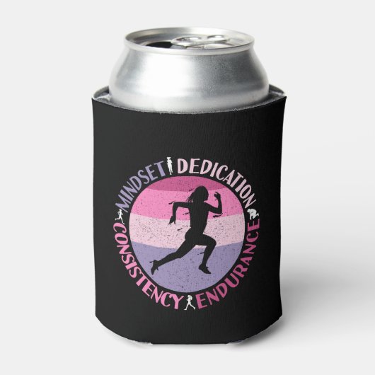 Running Mindset - Girly Runner Endurner Quote Dosenkühler (Kanne Vorderseite)