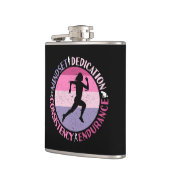 Running Mindset - Girly Runner Endurner Quote Flachmann (Links)