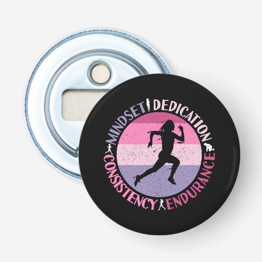 Running Mindset - Girly Runner Endurner Quote Flaschenöffner (Vorderseite)