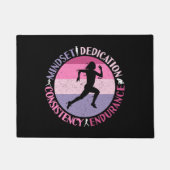 Running Mindset - Girly Runner Endurner Quote Fußmatte (Vorderseite)