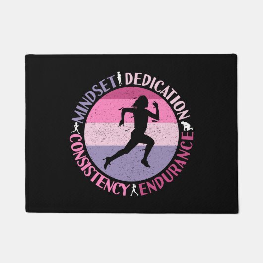 Running Mindset - Girly Runner Endurner Quote Fußmatte (Vorderseite)