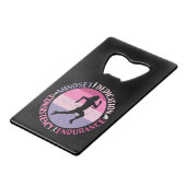 Running Mindset - Girly Runner Endurner Quote Geldbeutel Flaschenöffner (Vorderseite Schrägansicht)