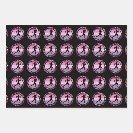 Running Mindset - Girly Runner Endurner Quote Geschenkpapier Set (Vorderseite)