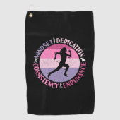 Running Mindset - Girly Runner Endurner Quote Golfhandtuch (Vorderseite)