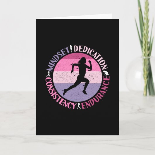 Running Mindset - Girly Runner Endurner Quote Karte (Vorderseite)