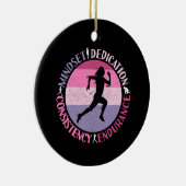 Running Mindset - Girly Runner Endurner Quote Keramik Ornament (Rechts)
