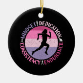Running Mindset - Girly Runner Endurner Quote Keramik Ornament (Vorne)