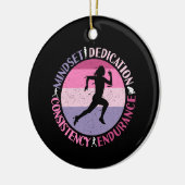 Running Mindset - Girly Runner Endurner Quote Keramik Ornament (Links)