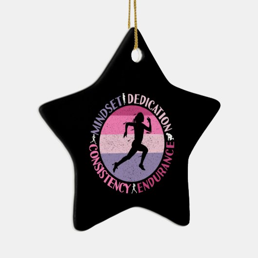 Running Mindset - Girly Runner Endurner Quote Keramik Ornament (Rechts)