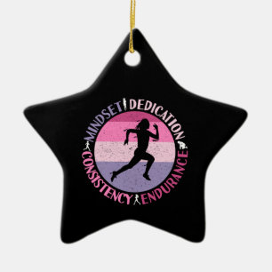 Running Mindset - Girly Runner Endurner Quote Keramik Ornament