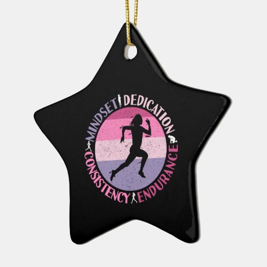 Running Mindset - Girly Runner Endurner Quote Keramik Ornament (Links)