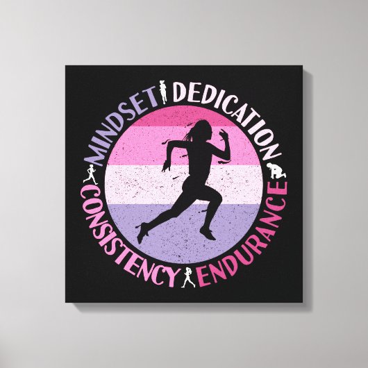 Running Mindset - Girly Runner Endurner Quote Leinwanddruck (Vorderseite)
