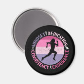 Running Mindset - Girly Runner Endurner Quote Magnet (Vorderseite/Rückseite)