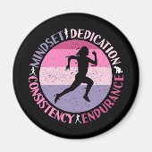 Running Mindset - Girly Runner Endurner Quote Magnet (Vorne)