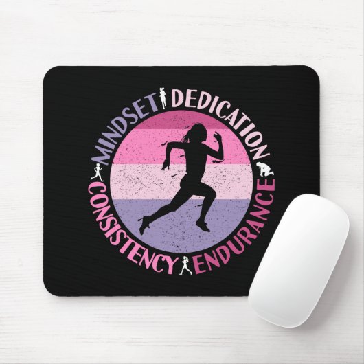 Running Mindset - Girly Runner Endurner Quote Mousepad (Mit Mouse)