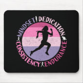 Running Mindset - Girly Runner Endurner Quote Mousepad (Vorne)