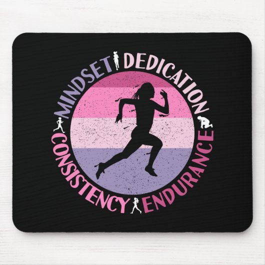 Running Mindset - Girly Runner Endurner Quote Mousepad (Vorne)