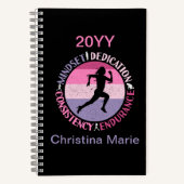 Running Mindset - Girly Runner Endurner Quote Notizblock (Vorderseite)