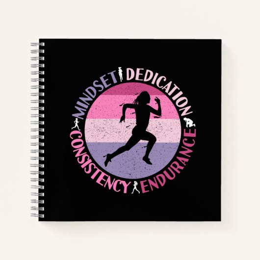 Running Mindset - Girly Runner Endurner Quote Notizblock (Vorderseite)