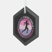 Running Mindset - Girly Runner Endurner Quote Ornament Aus Glas (Vorderseite Links)