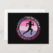 Running Mindset - Girly Runner Endurner Quote Postkarte (Vorne/Hinten)