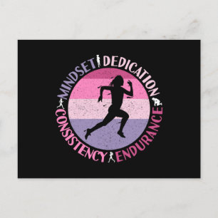 Running Mindset - Girly Runner Endurner Quote Postkarte