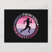 Running Mindset - Girly Runner Endurner Quote Postkarte (Vorderseite)