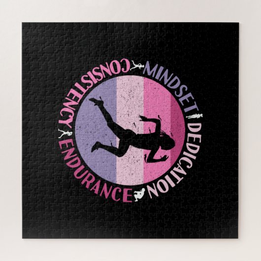 Running Mindset - Girly Runner Endurner Quote Puzzle (Horizontal)