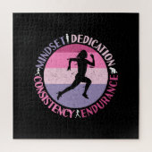 Running Mindset - Girly Runner Endurner Quote Puzzle (Vertikal)