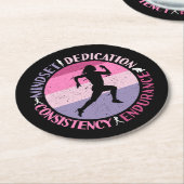 Running Mindset - Girly Runner Endurner Quote Runder Pappuntersetzer (Angewinkelt)