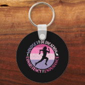 Running Mindset - Girly Runner Endurner Quote Schlüsselanhänger (Vorderseite)