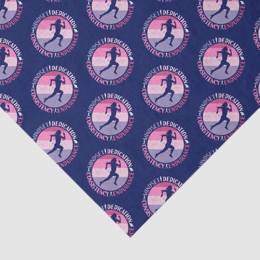 Running Mindset - Girly Runner Endurner Quote Seidenpapier (Ausschnitt)
