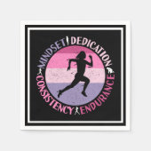 Running Mindset - Girly Runner Endurner Quote Serviette (Vorderseite)
