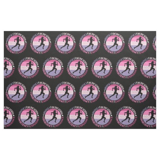 Running Mindset - Girly Runner Endurner Quote Stoff (Fat Quarter (45,7 x 55,9 cm))