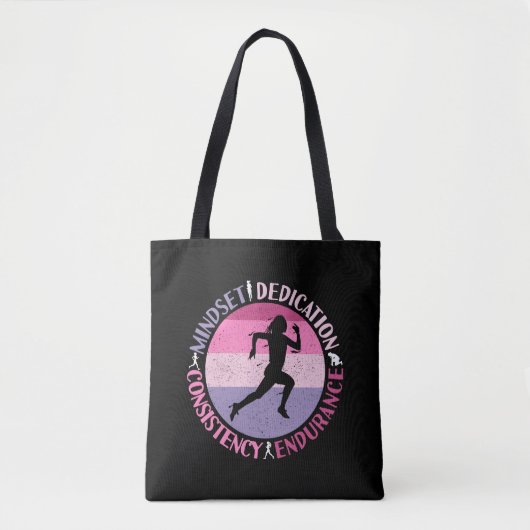 Running Mindset - Girly Runner Endurner Quote Tasche (Vorderseite)