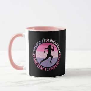 Running Mindset - Girly Runner Endurner Quote Tasse