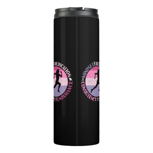 Running Mindset - Girly Runner Endurner Quote Thermosbecher (Rückseite)