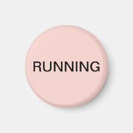 Running minimum blush pink dishwasher magnet