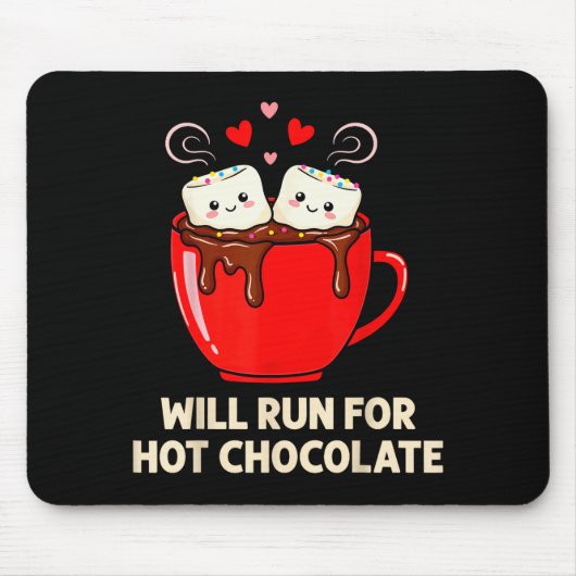 Running Motivation Kawaii Hot Chocolate Lover Mousepad (Vorne)