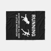 Running Motivation Raptor Chase Funny Dinosaur Fleecedecke (Vorderseite (Horizontal))