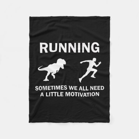 Running Motivation Raptor Chase Funny Dinosaur Fleecedecke (Vorderseite)