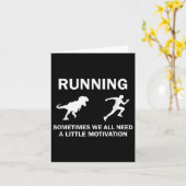 Running Motivation Raptor Chase Funny Dinosaur  Karte (Gelbe Blume)