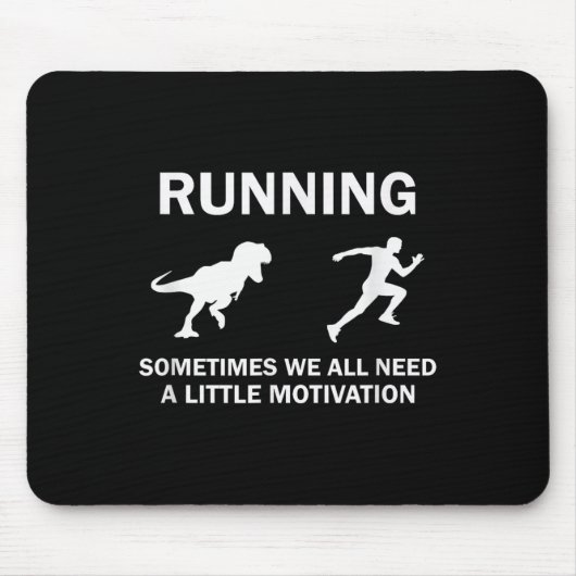 Running Motivation Raptor Chase Funny Dinosaur  Mousepad (Vorne)