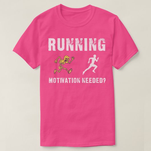Running Motivation Skeleton Chase Funny T-Shirt (Design vorne)