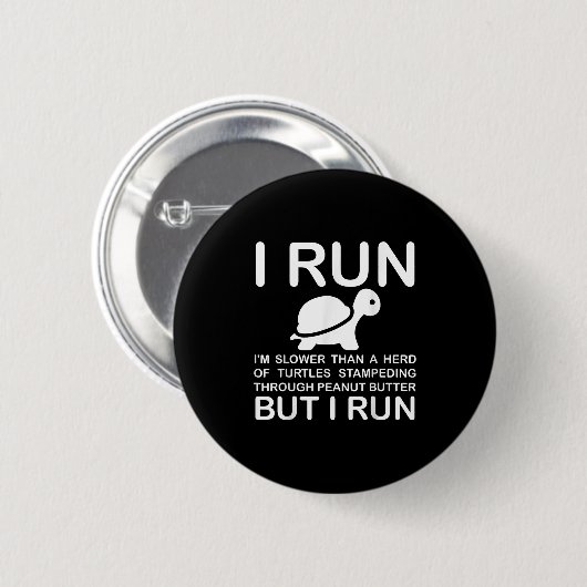 Running Motivation Turtle  Button (Vorne & Hinten)