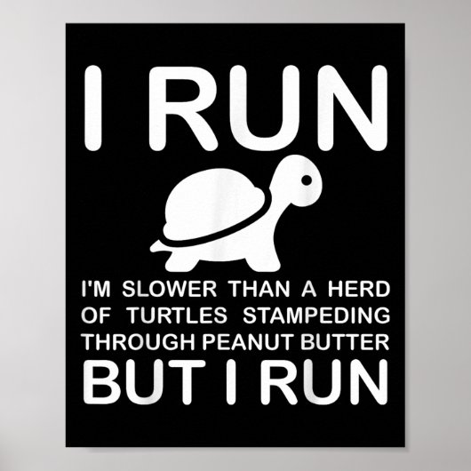 Running Motivation Turtle  Poster (Vorne)