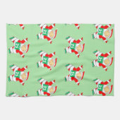 Running Mrs. Claus Racer Christmas Geschirrtuch (Horizontal)