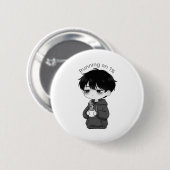 Running on 1 Percent Relatable Chibi Coffee Illust Button (Vorne & Hinten)