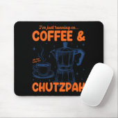 Running On Coffee &amp; Chutzpah Retro Funny Jewis Mousepad (Mit Mouse)